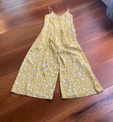 Maeve Sunny Yellow Jumpsuit Size | O  Has adjustable Spaghetti Wide Legs Ruffle Photo 0