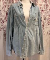 Retro Western El Charro Piteado Denim Thin Jacket/Shacket Button Oversized Top Size XL Photo 0