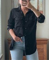 Equipment Black Silk Button-Up Shirt Photo 0