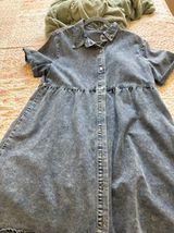 Denim Button Up Dress Blue Size L Photo 0