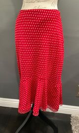 LOFT RED FLOWY SKIRT Photo 0