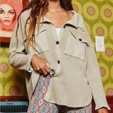 Altar’d State Oversized Waffle Knit Button-Up Shacket Photo 0