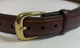 Brighton BROWN LEATHER BELT WITH BLUE TWEED LIKE STRIPE SIZE 38 UNISEX Photo 0