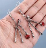 Halloween Enamel Crystal Bowknot Skull Animal Dangle Earrings Hook Women Jewelry Photo 0