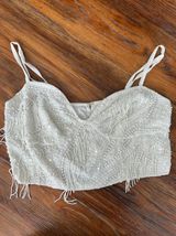 ASOS White Beaded Crop Top Photo 0