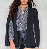 Nasty Gal Black “Nine to Five” Cape Blazer Small Photo 0