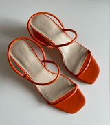 Womens Orange Padded Goring Galvin Square
Toe Block Heel Photo 0