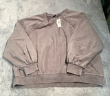 Torrid knit fleece crew neck relaxed sweatshirt black wash NWT 1X Photo 0