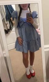 Gingham Print Dress Blue Size M Photo 0