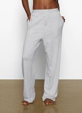 Women's Light Heather Grey Boyfriend Loose Lounge Pants Size XL NWT Photo 0