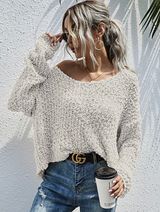 SheIn Drop Shoulder Popcorn Knit Sweater Photo 0