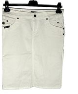 D&G  Dolce & Gabbana Size 26 White Denim Skirt Y2K Flap Pockets Edgy Side Slit Photo 0