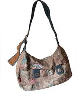 Levi’s Vintage 90s Tan Ribbed Boho Hippie Western Floral Denim Shoulder Handbag Photo 0