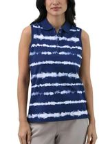 CHAPS NWT Sleeveless Striped Button Up Polo Photo 0