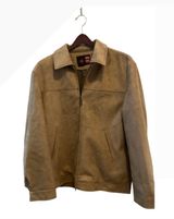 GVS Moda‎ Italy Suede Look Jacket Tan Zip Front Collared Lined Men's Med Photo 0