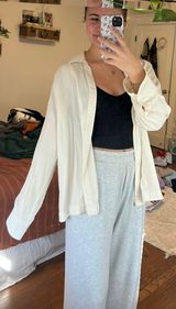 White Stag Flowy White Button Up Photo 0