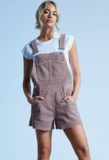 NWOT PacSun Light Pink Corduroy Overall Shorts Photo 0