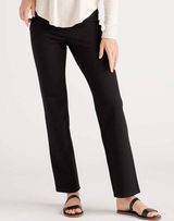 Quince Ultra Stretch Ponte Straight Leg Pant Black Size Small Petite NEW Photo 0