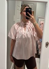 The Pants Store Pink Stripe Blouse Photo 0