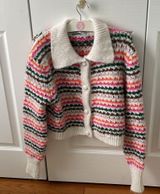 ZARA  Bloggers Favorite Rainbow Stripped Button Up Sweater Photo 0