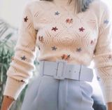 NWT  FLORAL KNIT SWEATER Photo 0