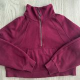 Lululemon Oversized Scuba Funnel Neck 1/2 Zip M/L W3FJ6S Magenta *FLAW Photo 0