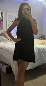 ZARA Satin Black Dress Photo 0