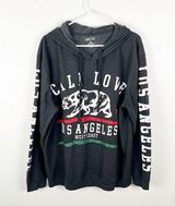 On Fire 100% Cotton Gray Cali Love Graphic Long Sleeves Hoodie Top, Size 3X Photo 0