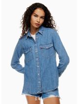 Levi's | S| Western-style denim Shirt Jean Button Down Top Women's Jacket Photo 0