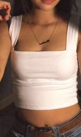 White Crop Top Photo 0