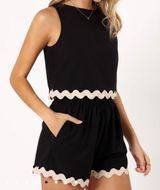 Petal & Pup Katy Short Set Black Scalloped Lace Trim Size XL Photo 0