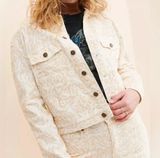 Free People PTCL Printed Corduroy Trucker Jacket Cheetah Print NWT Size Small Photo 0