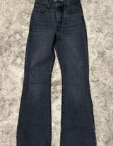 Levi's Washed Black Ribcage Flare Wide Leg Jeans Photo 0