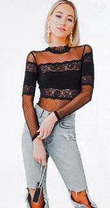 Forever 21 Black Lace Bodysuit  Photo 0