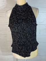 Papell Boutique Vintage  Beaded Silk Evening High Neck Halter Top Size L juniors Photo 0