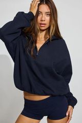 Garage ultrafleece half zip sweatshirt NAVY Photo 0