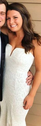 Cream Lace Gown White Size L Photo 0