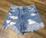 American Eagle Highest Rise 90s Boyfriend Short Distressed Ripped Womens Size 6 Photo 0
