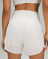 Lululemon Nulu & Mesh High Rise Athletic Lined Yoga Shorts Bone 10 Photo 0