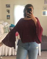 Bell Sleeve Maroon shirt Red Size M Photo 0