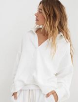 Aerie white collared crewneck Photo 0