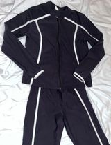 Boston Proper Black and White Workout Track Suit Set Photo 0