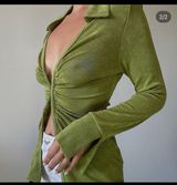 Slinky Split Hem Collar Top  Photo 0