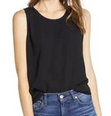 NWT Halogen Lightweight Gauze Flowy Tank Top Curved Split Hem Photo 0