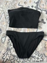 Black Bathing Suit Bikini/Two-peace Strapless Top and Bottoms Photo 0