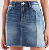 Two Tone Denim Mini Skirt Photo 0
