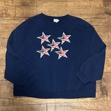 Vintage embroidered America USA stars flag sweatshirt crewneck Photo 0