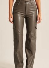 Leather Cargo Relaxed Pants Photo 0