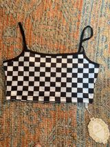 Checkered Crop Top Multiple Photo 0