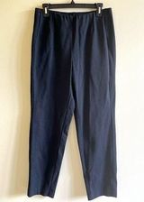 J.Jill Women's Size M Ponte Pull On Ankle Crop Pants Slim Leg Black Photo 0